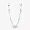 Dreifache Safety Chain mit blauen Steinen aus Sterlingsilber