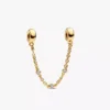 Dreifache Safety Chain mit klaren Steinen, 14-karätig vergoldet Dreifache Safety Chain mit klaren Steinen, 14-karätig vergoldet