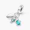 Dreifacher Dangle Charm aus Sterlingsilber mit Fisch, Meeresschildkröte und Muschel Dreifacher Dangle Charm aus Sterlingsilber mit Fisch, Meeresschildkröte und Muschel
