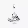 Dreifacher Dangle Charm aus Sterlingsilber mit Kamera, Herz und Kompass