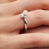 Duo-Ring mit behandelten Süßwasser-Zuchtperlen – Sterlingsilber
