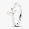 Duo-Ring mit behandelten Süßwasser-Zuchtperlen – Sterlingsilber