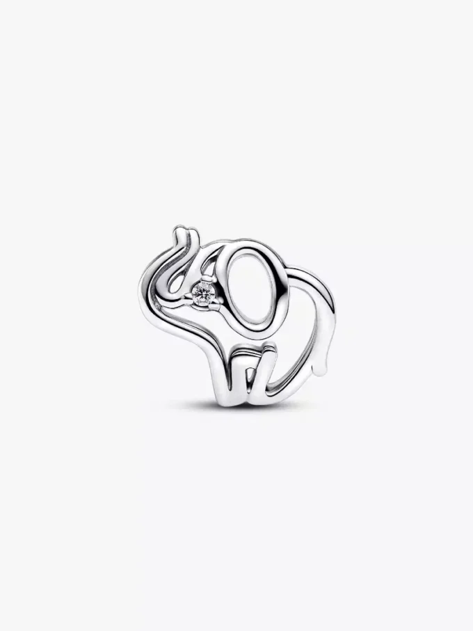 Durchbrochener Elefanten-Charm aus Sterlingsilber Durchbrochener Elefanten-Charm aus Sterlingsilber