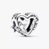 Durchbrochener Familien-Herz-&-Stern-Charm aus Sterlingsilber Durchbrochener Familien-Herz-&-Stern-Charm aus Sterlingsilber