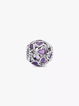 Durchbrochener Herz-Charm „Mom“ aus Sterlingsilber