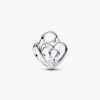 Durchbrochener Herz-Vorhängeschloss-Charm aus Sterlingsilber Durchbrochener Herz-Vorhängeschloss-Charm aus Sterlingsilber