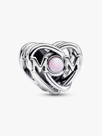 Durchbrochener „Mom & Heart“-Charm – Sterlingsilber Durchbrochener „Mom & Heart“-Charm – Sterlingsilber