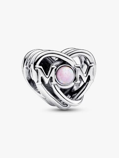 Durchbrochener „Mom & Heart“-Charm – Sterlingsilber Durchbrochener „Mom & Heart“-Charm – Sterlingsilber