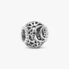 Durchbrochener Sonnen-, Sterne- und Mond-Charm aus Sterlingsilber Durchbrochener Sonnen-, Sterne- und Mond-Charm aus Sterlingsilber