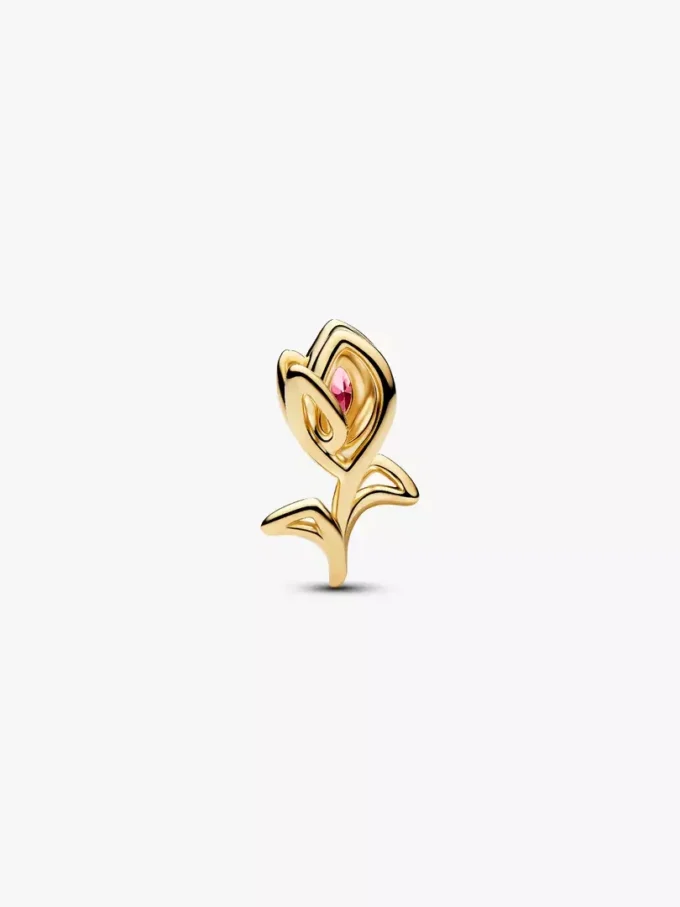 Durchbrochener Tulpen-Charm, 14-karätig vergoldet Durchbrochener Tulpen-Charm, 14-karätig vergoldet