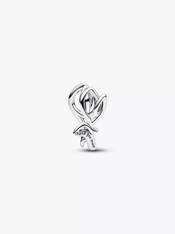 Durchbrochener Tulpen-Charm aus Sterlingsilber Durchbrochener Tulpen-Charm aus Sterlingsilber