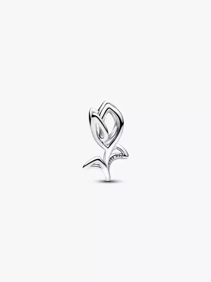 Durchbrochener Tulpen-Charm aus Sterlingsilber Durchbrochener Tulpen-Charm aus Sterlingsilber