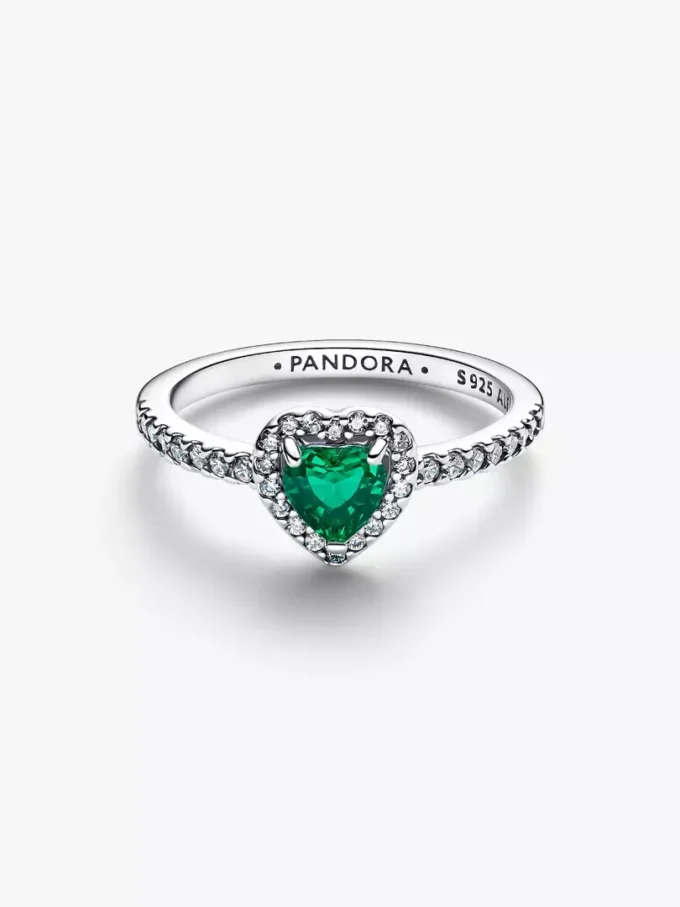 Edler Ring mit Herz aus Sterlingsilber in Royalgrün Edler Ring mit Herz aus Sterlingsilber in Royalgrün