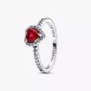 Funkelndes rotes Herz-Ring-Set, 3er-Set Funkelndes rotes Herz-Ring-Set, 3er-Set