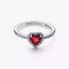Edler roter Herzring aus Sterlingsilber Edler roter Herzring aus Sterlingsilber
