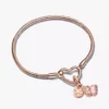 Einzigartiges Armband-Set mit Rosenherz-Charms, 2er-Set Einzigartiges Armband-Set mit Rosenherz-Charms, 2er-Set