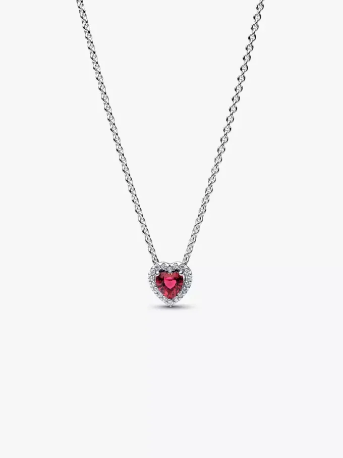 Elegante rote Herz-Halskette aus Sterlingsilber Elegante rote Herz-Halskette aus Sterlingsilber
