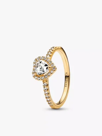 Elevated Heart Ring, 14-karätig vergoldet