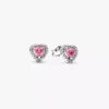 Elevated Pink Heart Stud Ohrringe aus Sterlingsilber Elevated Pink Heart Stud Ohrringe aus Sterlingsilber