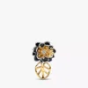 Disney-Prinzessin Tiana Wasserlilie-Charm mit synthetischem Diamanten 0,012 ct TW, Sterlingsilber, 14-karätige Vergoldung Disney-Prinzessin Tiana Wasserlilie-Charm mit synthetischem Diamanten 0,012 ct TW, Sterlingsilber, 14-karätige Vergoldung