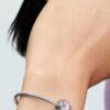 Encircled Pink Murano Glass Charm – Sterlingsilber Encircled Pink Murano Glass Charm – Sterlingsilber