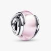 Encircled Pink Murano Glass Charm – Sterlingsilber Encircled Pink Murano Glass Charm – Sterlingsilber