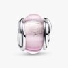 Encircled Pink Murano Glass Charm – Sterlingsilber Encircled Pink Murano Glass Charm – Sterlingsilber