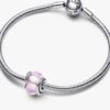 Encircled Pink Murano Glass Charm – Sterlingsilber Encircled Pink Murano Glass Charm – Sterlingsilber