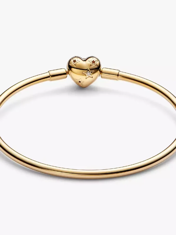 Endgültiger Verkauf – Bangle mit himmlischem Herzverschluss, 14-karätig vergoldet