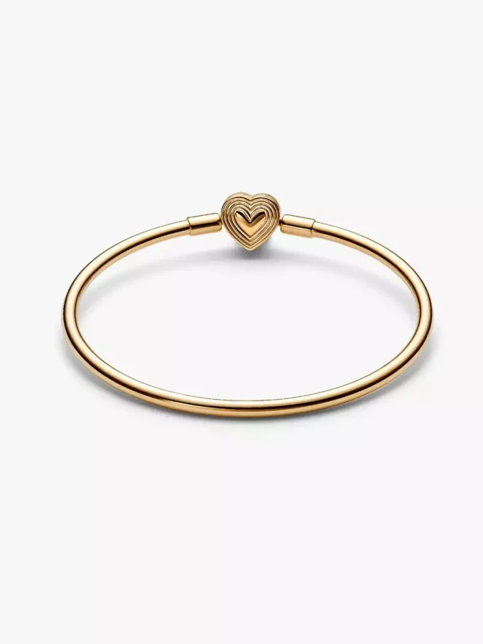 Endgültiger Verkauf – Bangle mit strahlendem Herzverschluss, 14-karätig vergoldet