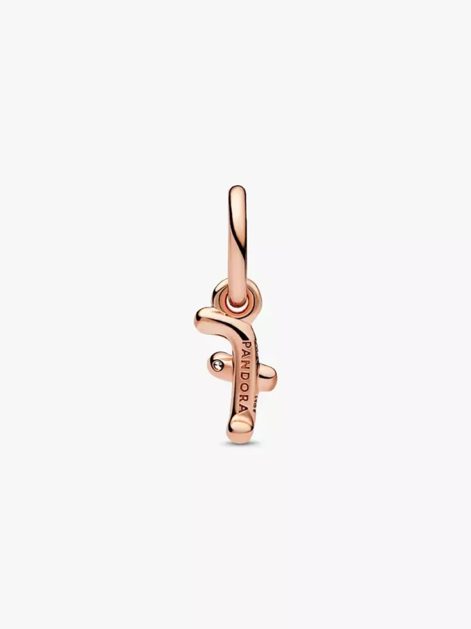 Endgültiger Verkauf – Buchstabe F in Schreibschrift als Dangle Charm, 14 Karat Roségold-Beschichtung Endgültiger Verkauf – Buchstabe F in Schreibschrift als Dangle Charm, 14 Karat Roségold-Beschichtung
