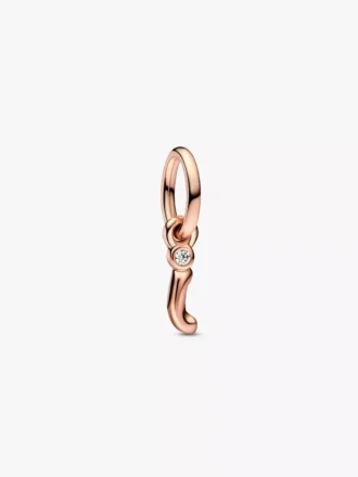 Endgültiger Verkauf – Dangle Charm „Buchstabe i“ in Schreibschrift, 14 Karat Roségold-Beschichtung