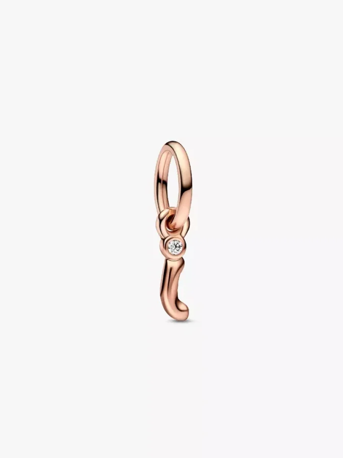 Endgültiger Verkauf – Dangle Charm „Buchstabe i“ in Schreibschrift, 14 Karat Roségold-Beschichtung Endgültiger Verkauf – Dangle Charm „Buchstabe i“ in Schreibschrift, 14 Karat Roségold-Beschichtung