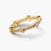 Endgültiger Verkauf – Disney Mickey Mouse & Minnie Mouse funkelnder Eternity-Ring, 14-karätig vergoldet