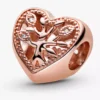 Endgültiger Verkauf – durchbrochener Familienbaum-Herz-Charm, 14 Karat Roségold-Beschichtung Endgültiger Verkauf – durchbrochener Familienbaum-Herz-Charm, 14 Karat Roségold-Beschichtung