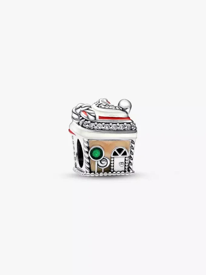 Endgültiger Verkauf – Festlicher Lebkuchenhaus-Charm aus Sterlingsilber Endgültiger Verkauf – Festlicher Lebkuchenhaus-Charm aus Sterlingsilber