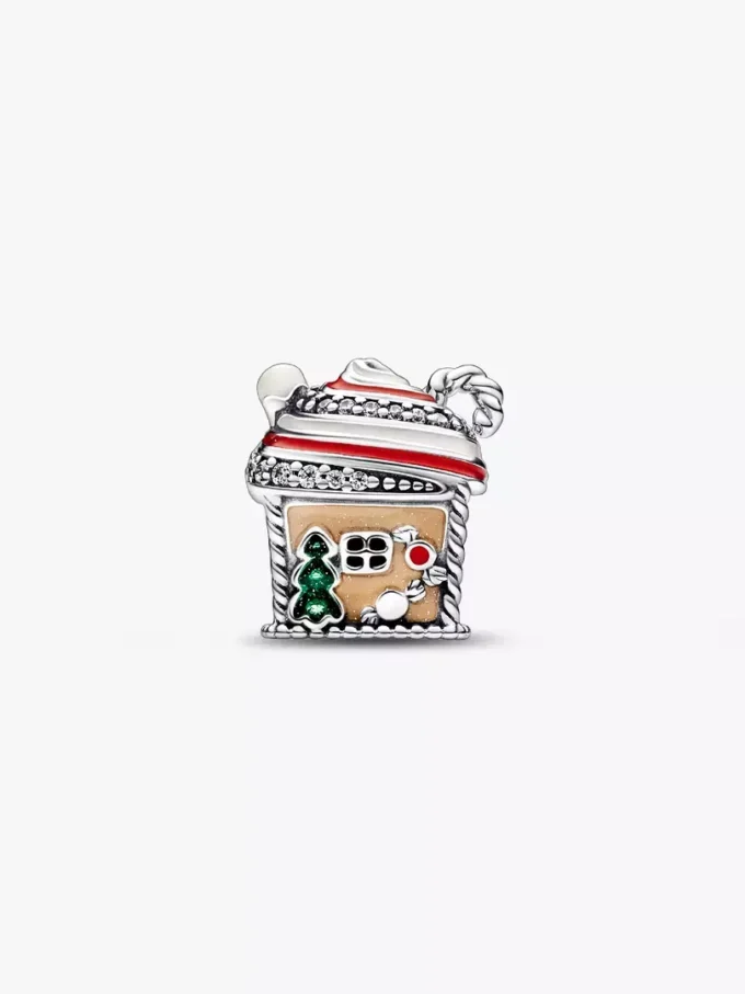 Endgültiger Verkauf – Festlicher Lebkuchenhaus-Charm aus Sterlingsilber Endgültiger Verkauf – Festlicher Lebkuchenhaus-Charm aus Sterlingsilber