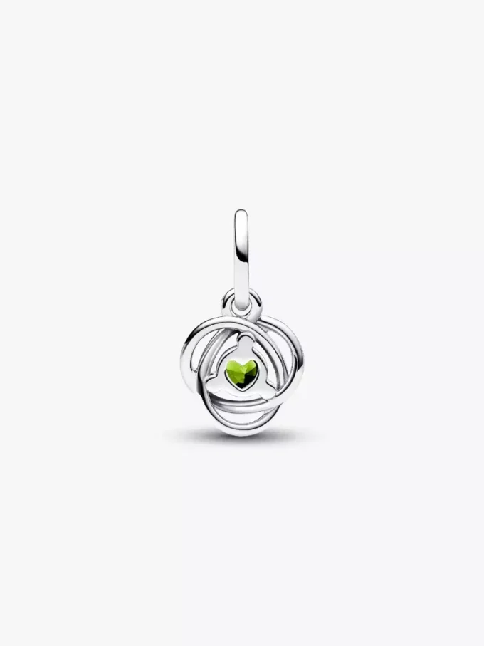 Endgültiger Verkauf – Frühlingsgrüner Eternity Circle Dangle Charm aus Sterlingsilber Endgültiger Verkauf – Frühlingsgrüner Eternity Circle Dangle Charm aus Sterlingsilber