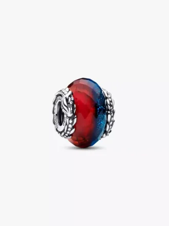 Endgültiger Verkauf – Game of Thrones „Ice & Fire Dragons“ Doppel-Murano Glass-Charm aus Sterlingsilber