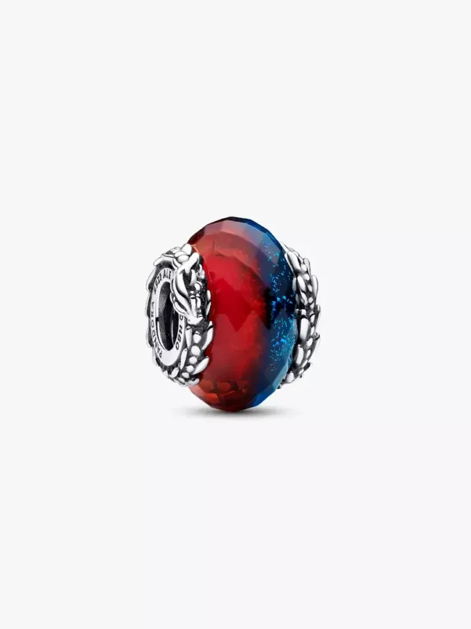 Endgültiger Verkauf – Game of Thrones „Ice & Fire Dragons“ Doppel-Murano Glass-Charm aus Sterlingsilber Endgültiger Verkauf – Game of Thrones „Ice & Fire Dragons“ Doppel-Murano Glass-Charm aus Sterlingsilber
