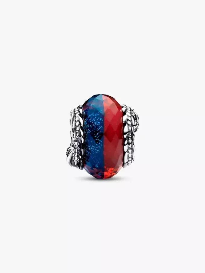 Endgültiger Verkauf – Game of Thrones „Ice & Fire Dragons“ Doppel-Murano Glass-Charm aus Sterlingsilber Endgültiger Verkauf – Game of Thrones „Ice & Fire Dragons“ Doppel-Murano Glass-Charm aus Sterlingsilber