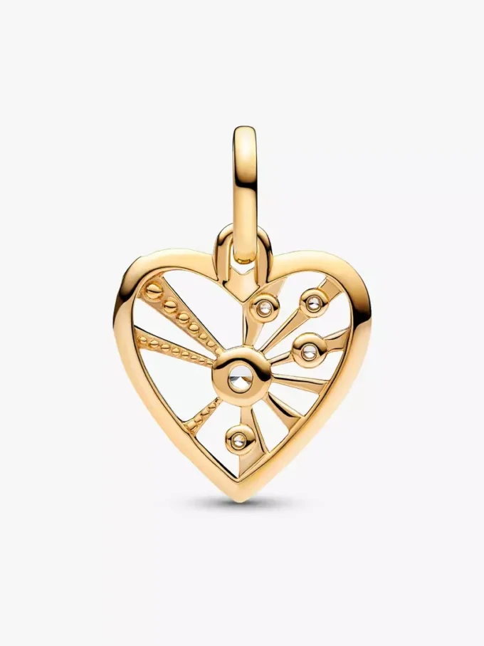 Endgültiger Verkauf – Herz-&-Strahlen-Medaillon-Charm, 14 Karat vergoldet Endgültiger Verkauf – Herz-&-Strahlen-Medaillon-Charm, 14 Karat vergoldet