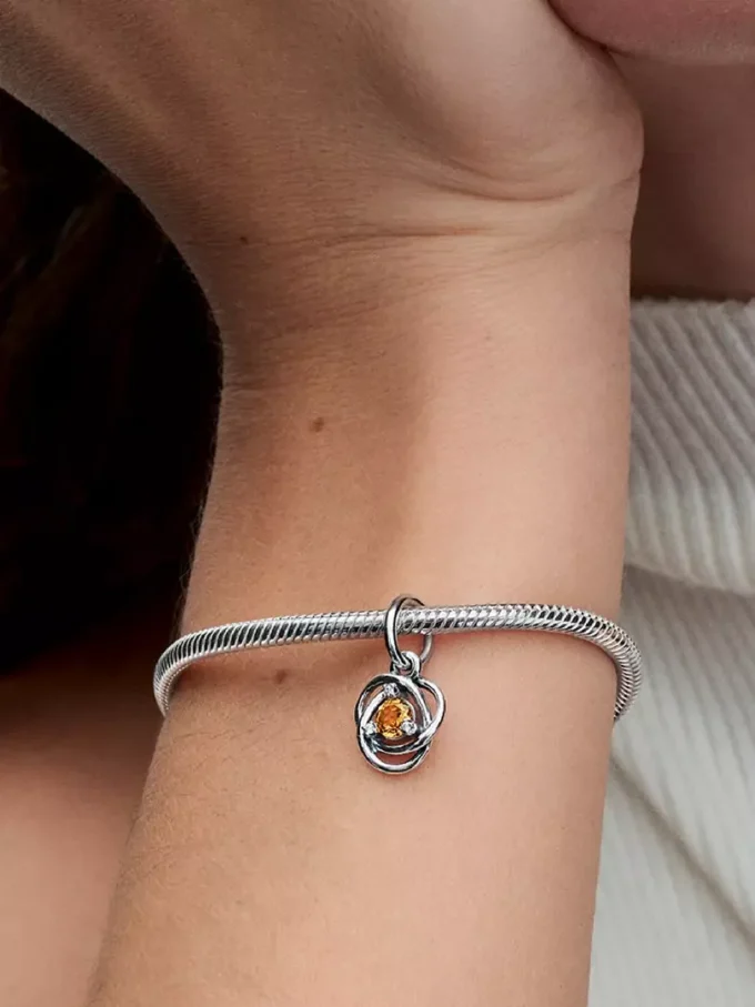 Endgültiger Verkauf – Honey Eternity Circle Dangle Charm aus Sterlingsilber Endgültiger Verkauf – Honey Eternity Circle Dangle Charm aus Sterlingsilber