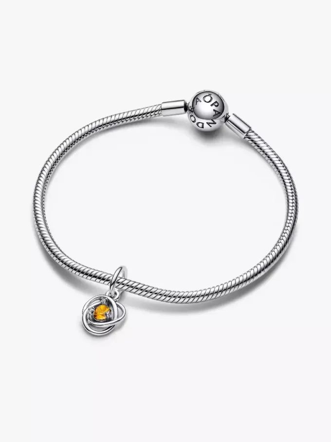 Endgültiger Verkauf – Honey Eternity Circle Dangle Charm aus Sterlingsilber Endgültiger Verkauf – Honey Eternity Circle Dangle Charm aus Sterlingsilber