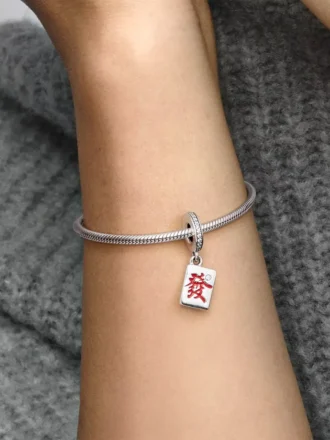 Endgültiger Verkauf – Mahjong-Dangle Charm aus Sterlingsilber