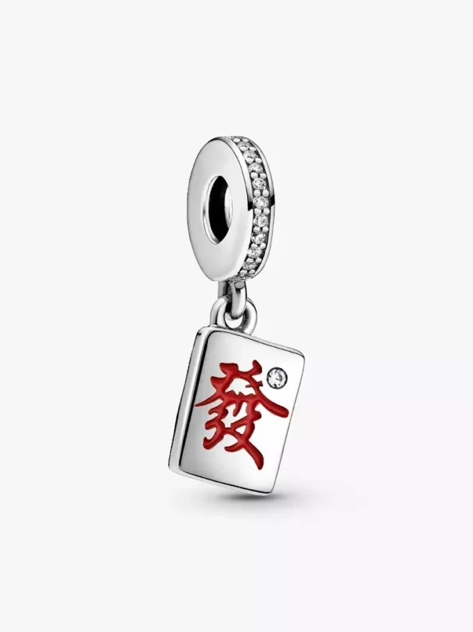 Endgültiger Verkauf – Mahjong-Dangle Charm aus Sterlingsilber