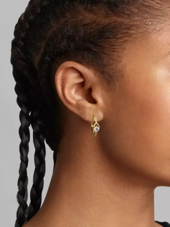 Endgültiger Verkauf – Pandora Infinite 14-karätige Gold-Ohrringe mit Lab-Grown Diamonds, 0,50 Karat insgesamt, 14-karätiges Gold Endgültiger Verkauf – Pandora Infinite 14-karätige Gold-Ohrringe mit Lab-Grown Diamonds, 0,50 Karat insgesamt, 14-karätiges Gold