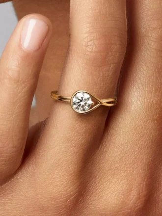 Endgültiger Verkauf – Pandora Infinite 14-karätiger Goldring mit im Labor gezüchtetem Diamanten, 0,75 Karat, 14-karätiges Gold