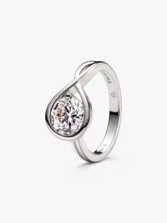 Endgültiger Verkauf – Pandora Infinite Ring aus 14 Karat Weißgold mit im Labor gezüchtetem Diamanten, 1,75 Karat Gesamtgewicht, 14 Karat Weißgold