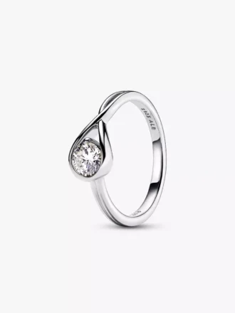 Endgültiger Verkauf – Pandora Infinite Sterling-Silber-Ring mit im Labor gezüchtetem Diamanten, 0,50 ct TW, Sterling-Silber